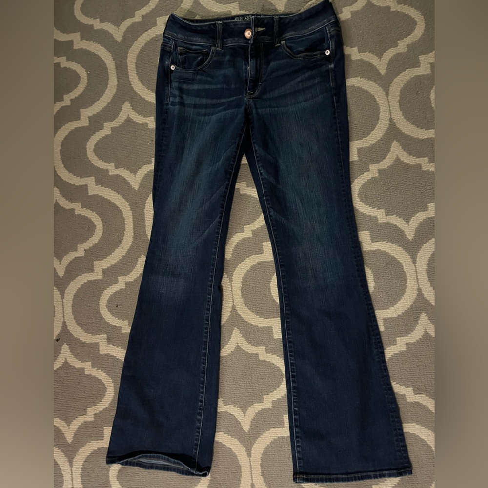 10 Long American Eagle Outfitters Navy Boot Cut Jeans
